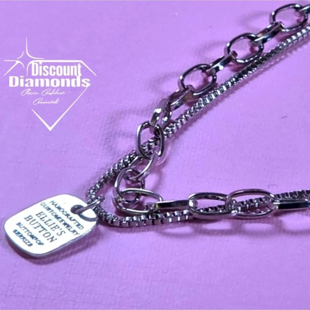 Ellie's Button - Two Stainless Steel Necklaces with a Ellies Button Charm